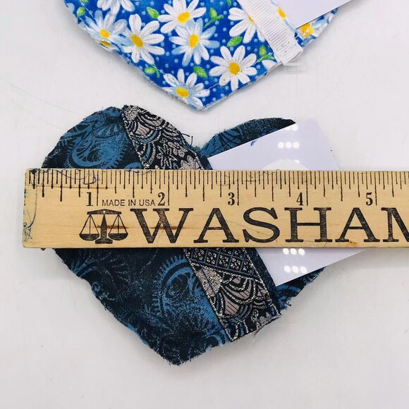 Set of 2 Fabric Pillow Gift Card Holders in Blue Paisley, Blue Daisy, 5x4 Inches - Picture 5 of 5